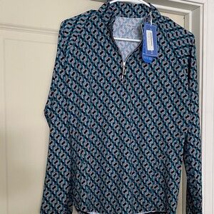 Sport Haley Geometric Patterned Zip-Up Top NWT!  size Medium